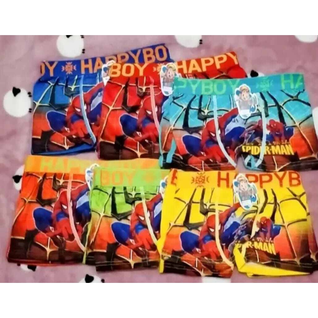 TERMURAH 3 PCS CELANA BOXER KARAKTER ANAK LAKI LAKI HAPPY BOY