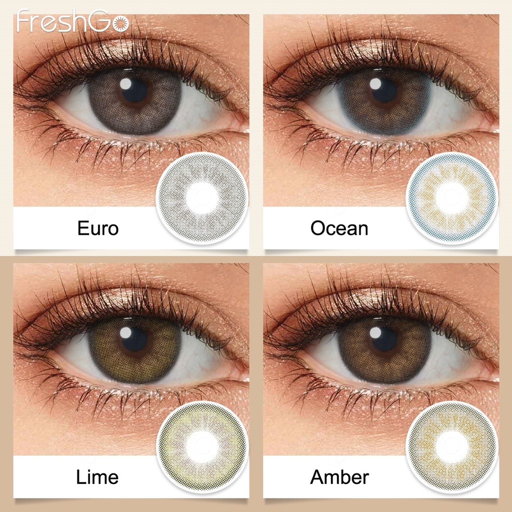 FreshKon Softlens Minus(-0.00 s/d -6.00) lensa kontak warna DIA 14.00mm gaya korea softlens grey