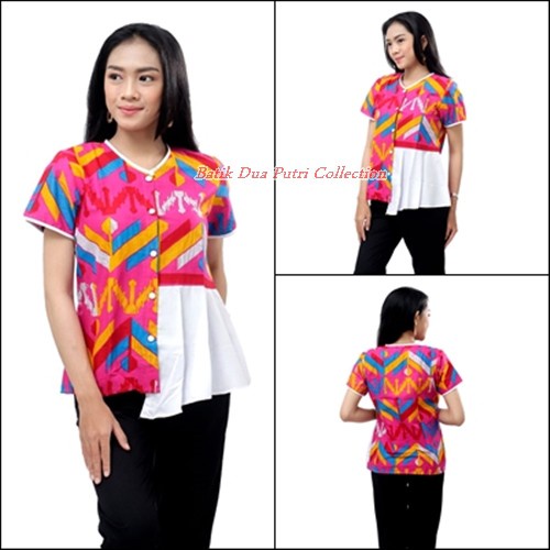 Batik Wanita Atasan Blouse Modern Terkini Batik Dua Putri Collection