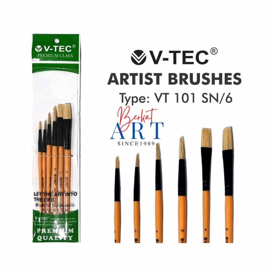 V-TEC Kuas Set Artist Brush Isi 6 Kuas VT-101