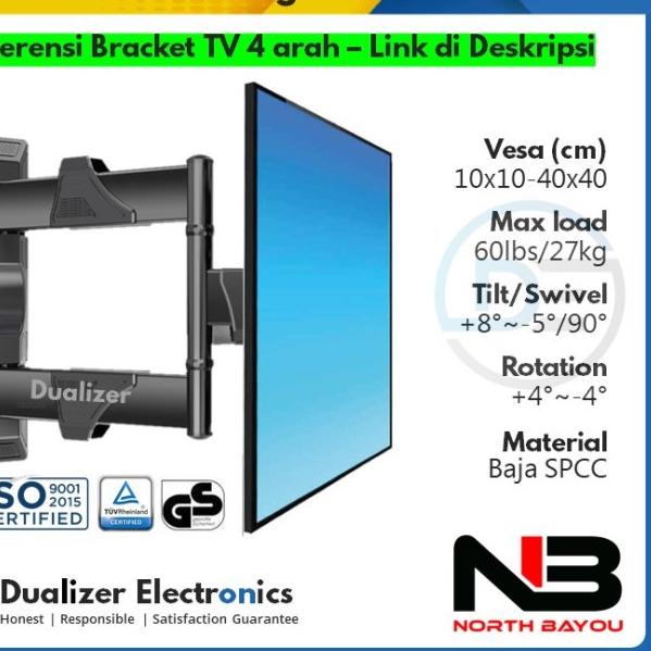 Braket Bracket TV LED 28 32 40 42 43 Inch LG Samsung Xiaomi Mi TV