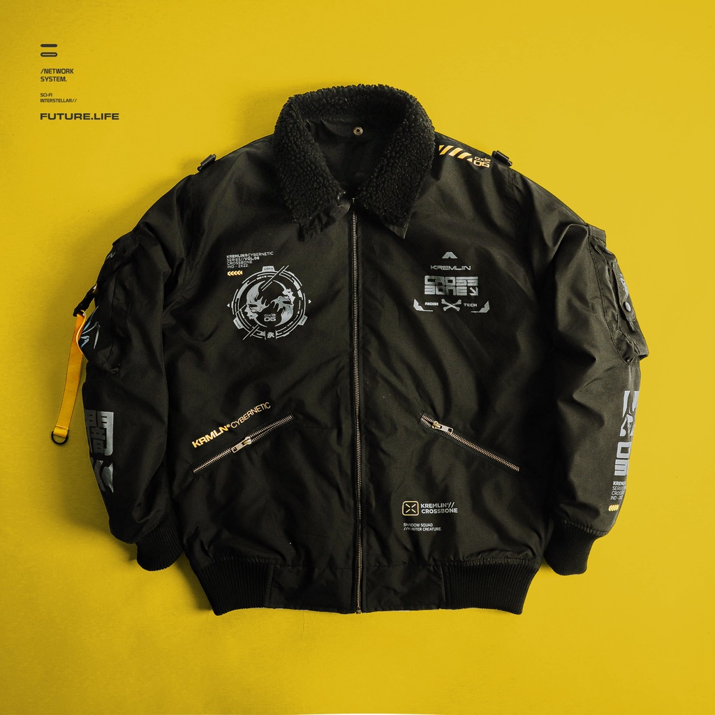 NEW KREMLIN Bomber Jacket Black Tactical - Crossbone