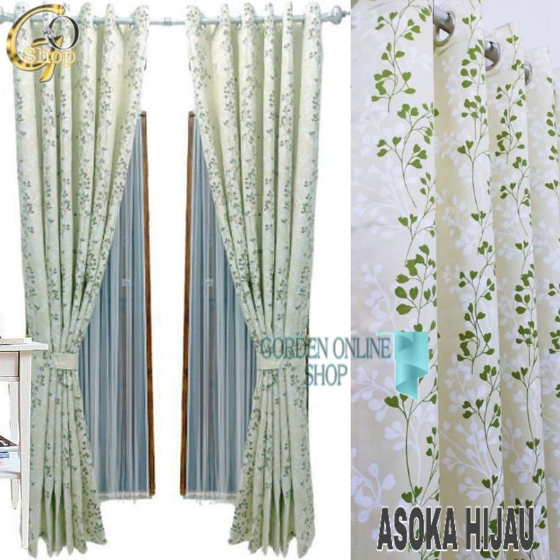 Gorden Jendela Minimalis Gorden Pintu Kamar Gorden Jendela Pendek Motif Asoka Bahan Bridal Tinggal P