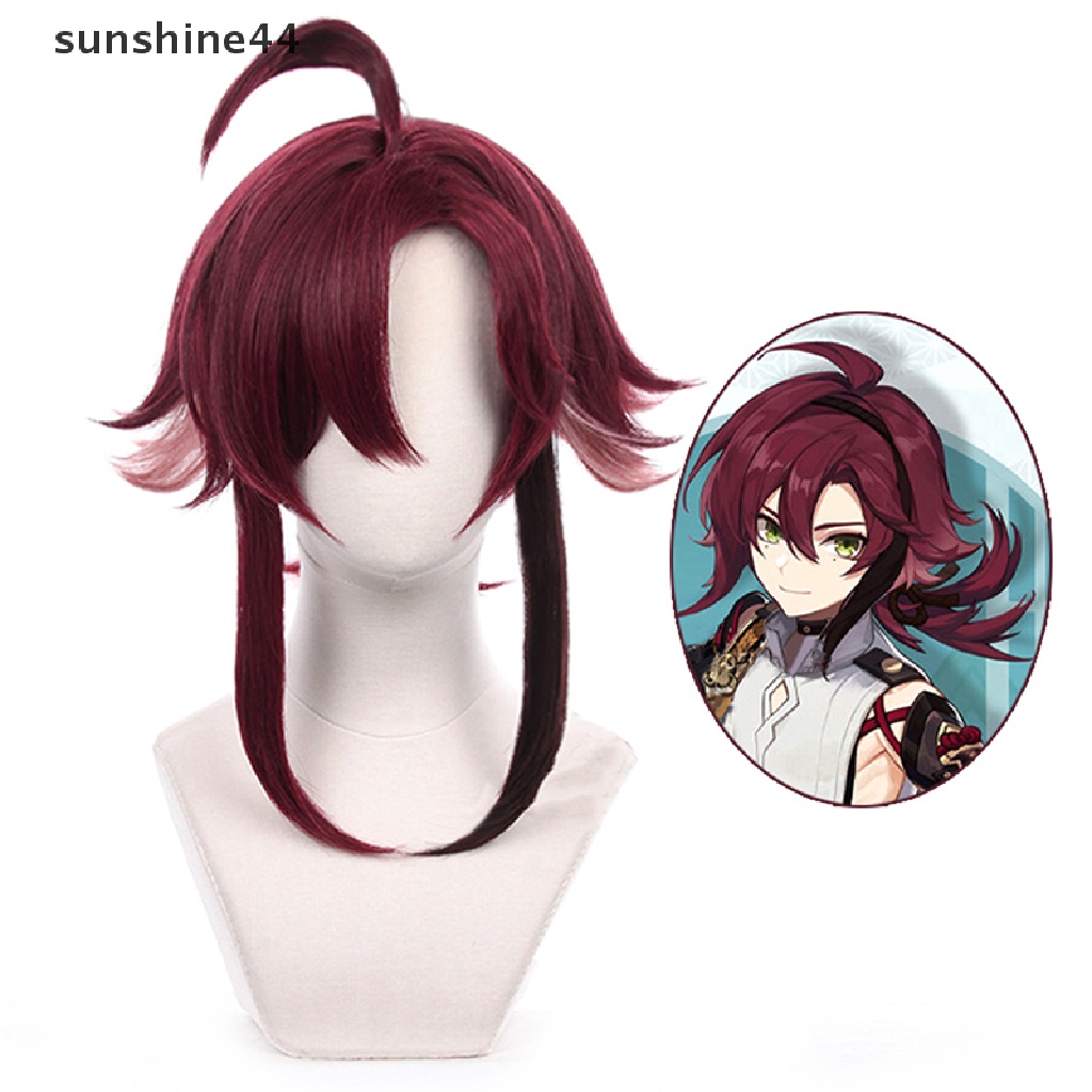 Sunshine Genshin Impact Shikanoin Heizou Wig / Rambut Palsu Pendek Gaya Harajuku Untuk Cosplay