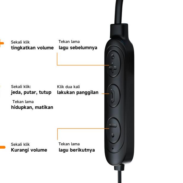 TACOO Sports Headset Bluetooth Drainage Neckband Sport Earphone - Merah