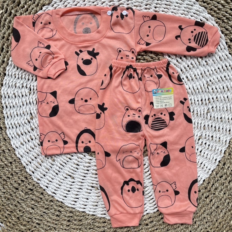 Setelan Panjang Baju Bayi Oblong Panjang Bayi Piayama Bayi Baju kancing Pundak Bayi DNW BABY