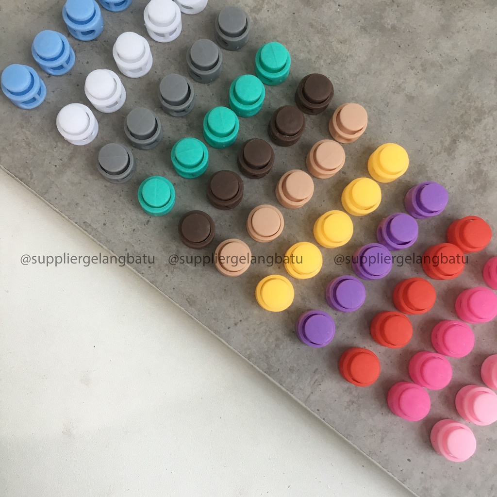 10 Pcs Stopper Klakson Doff Full Warna Warni 14MM Lubang Dua Stoper