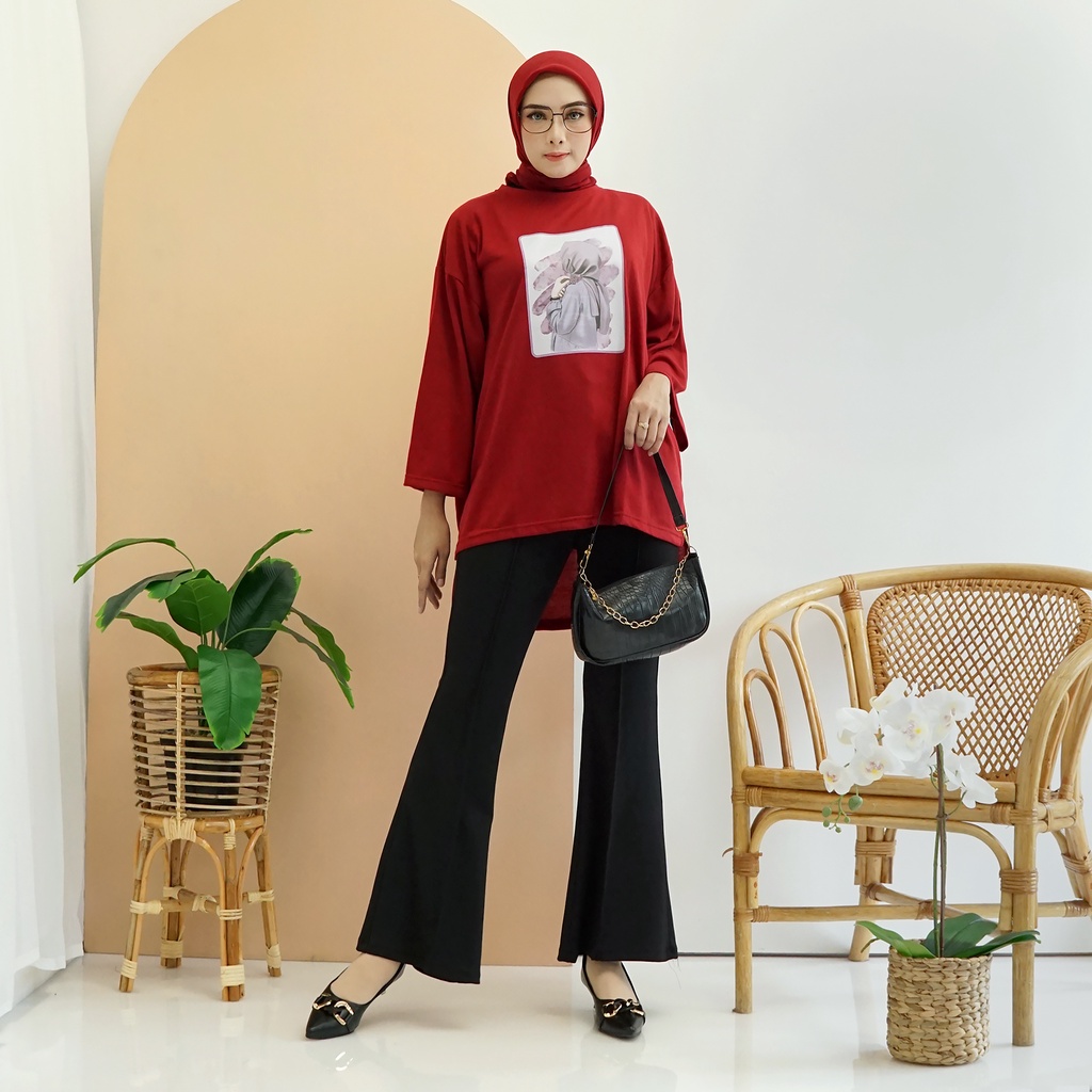 GR ATASAN OVERSIZE JUMBO BASIC KAOS VIRAL WANITA HIJAB SR556