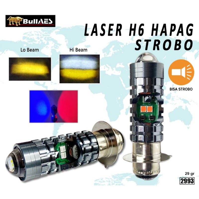 Lampu LED Depan motor H6 LED laser H6 Hapag Strobo bebek/Matic pnp