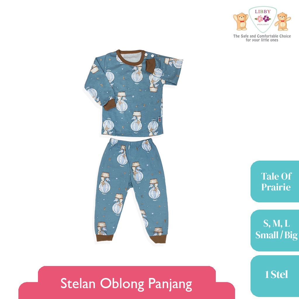 Baju Bayi Setelan Oblong Anak Piyama Panjang LIBBY Stelan Tale Of Prairie (1 stel)