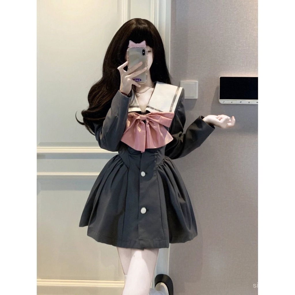 #Sisjuly# Pakaian jalanan kasual baru wanita gaun busur V-neck