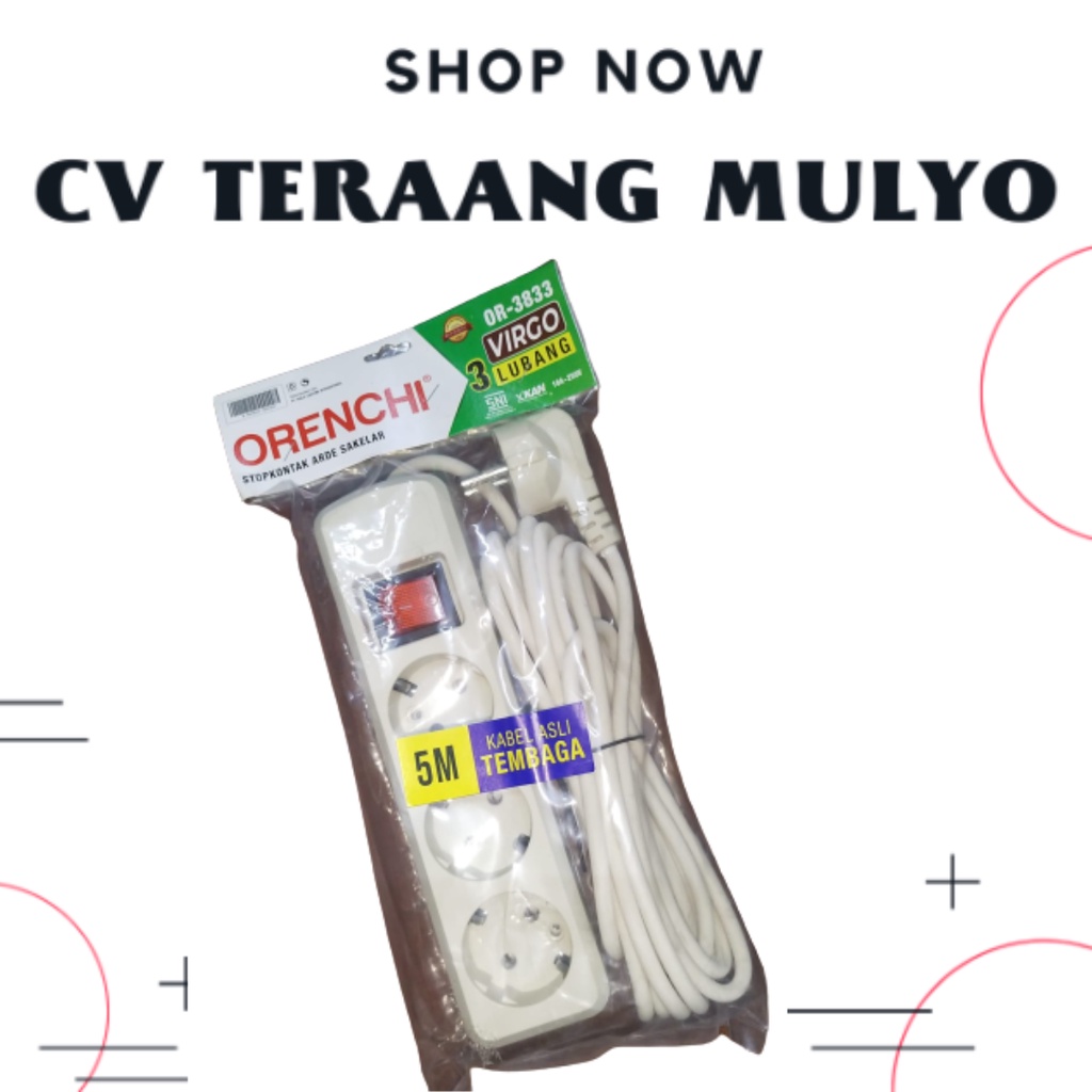 Stop Kontak Kabel + Sakelar 3Lubang 5Meter 3833 ORENCHI