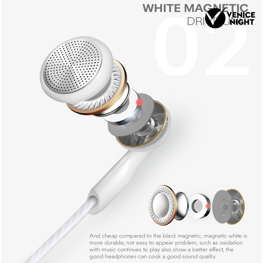 (VNEP) (Berkabel) Stereo 3.5mm In-ear Earbuds Earphone Universal Headphone dengan Mic untuk Smartphone