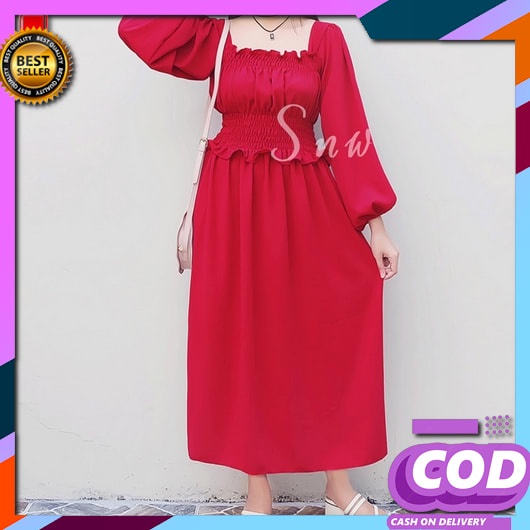 Dress Pesta Wanita Dress Batik Dress Brokat Pesta Baju Kondangan Wanita Korea Dress Batik Baju Pesta