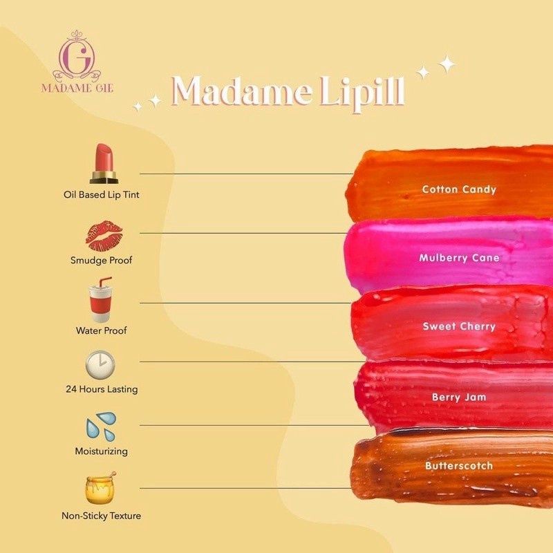 Lipill Madame Gie BPOM | Lipill Butterscotch Madame Gie | Liptint Madame Gie