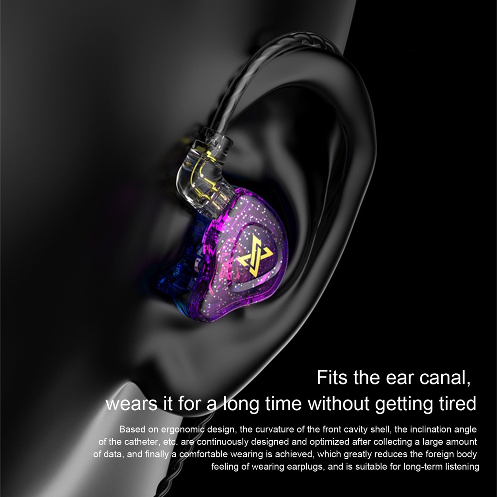 (VNEP) (Berkabel) AK6-MAX In-Ear Earphone Driver Dinamis Ganda HiFi Sound 3.5mm Bass Sport Earbud untuk Lari