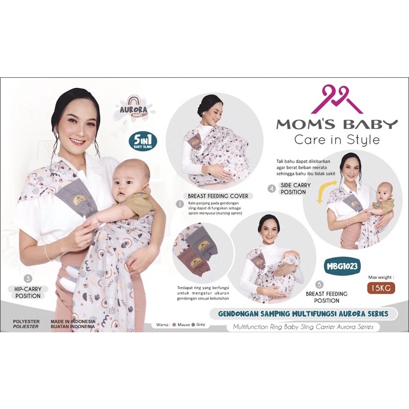 Moms Baby Gendongan Samping Multifungsi Wilona/ Aurora/ Cloudy Series