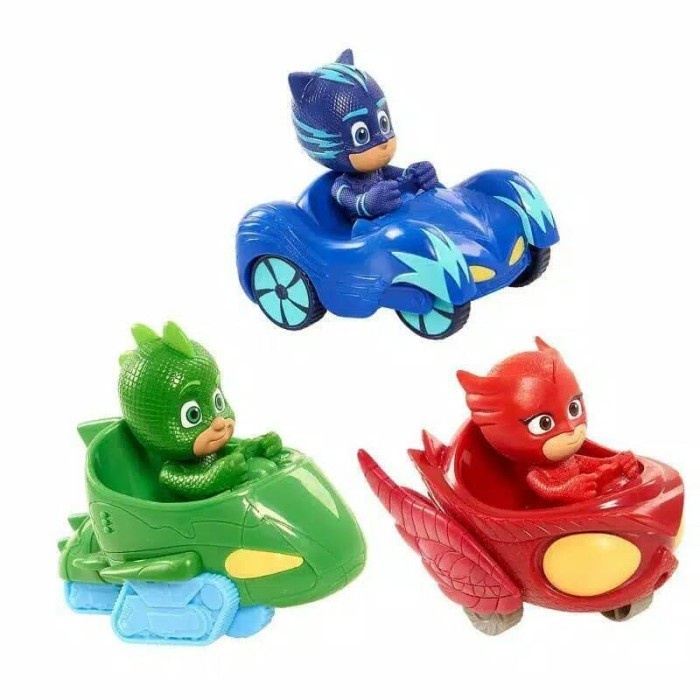 Mainan Pj Masks Mobil Figure Owlette Catboy Gekko set 3 pcs