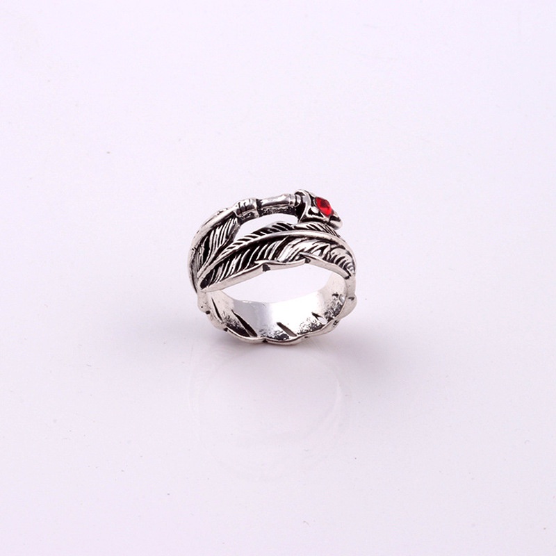 Cincin Model split Desain Bulu marcasite Gaya Retro