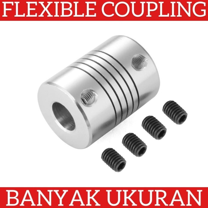 Flexible Shaft Coupler Coupling 3D Printer Laser CNC Banyak Ukuran