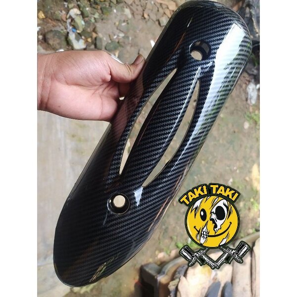 cover tutup knalpot motor scoopy karbu karbon wtp