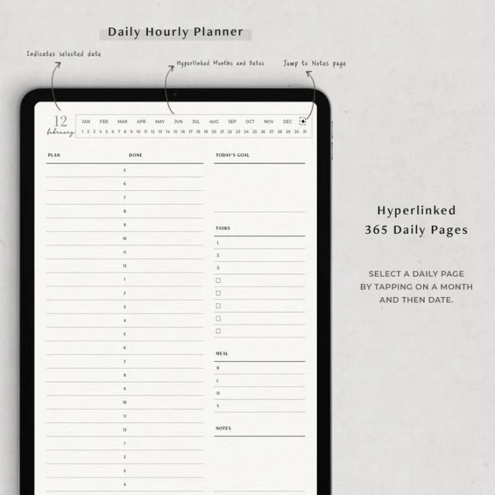 

Agenda Digital Journal & Planner - Time Blocking Daily Hourly To Do List &