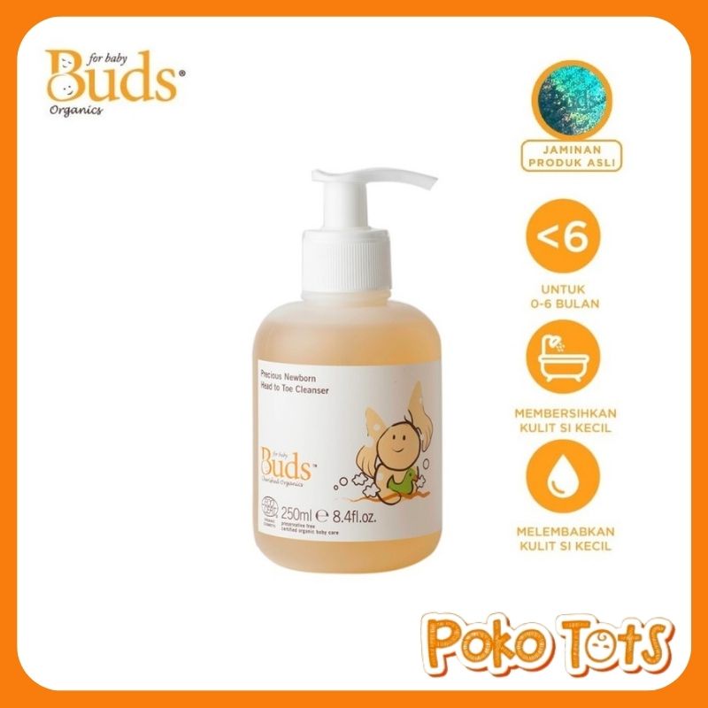 Buds Organics Precious Newborn Head To Toe Cleanser 250ml Sabun &amp; Shampoo Bayi BCO Cherished Organic