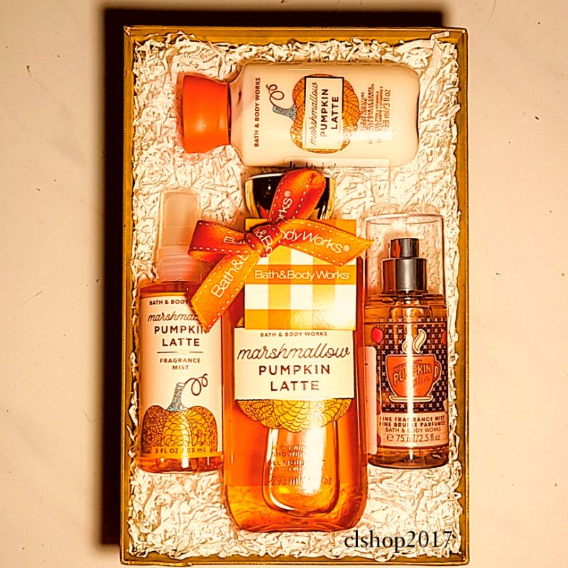 BBW MARSHMALLOW PUMPKIN LATTE GIFT SET PAKET BATH &amp; BODY WORKS