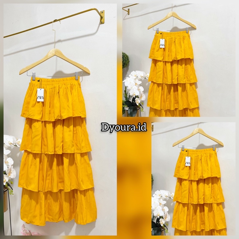 Rok Bervin / rok zara bella import / Rok Susun 4 Import / Rok umpak IMPORT BKK / TATAOS BANGKOK MJS FENNY LONG SKIRT PLISKET SUSUN ROK OMBAK 4 SUSUN PANJANG RUMBAI KOREAN STYLE