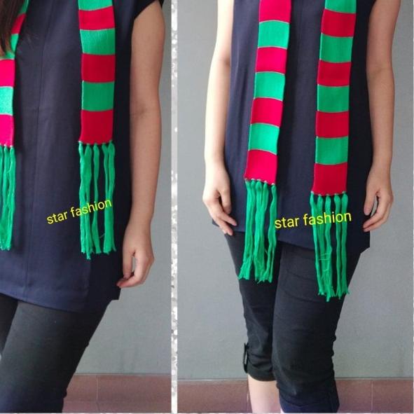 syal/syall /shawl rajut natal merah hijau kecil