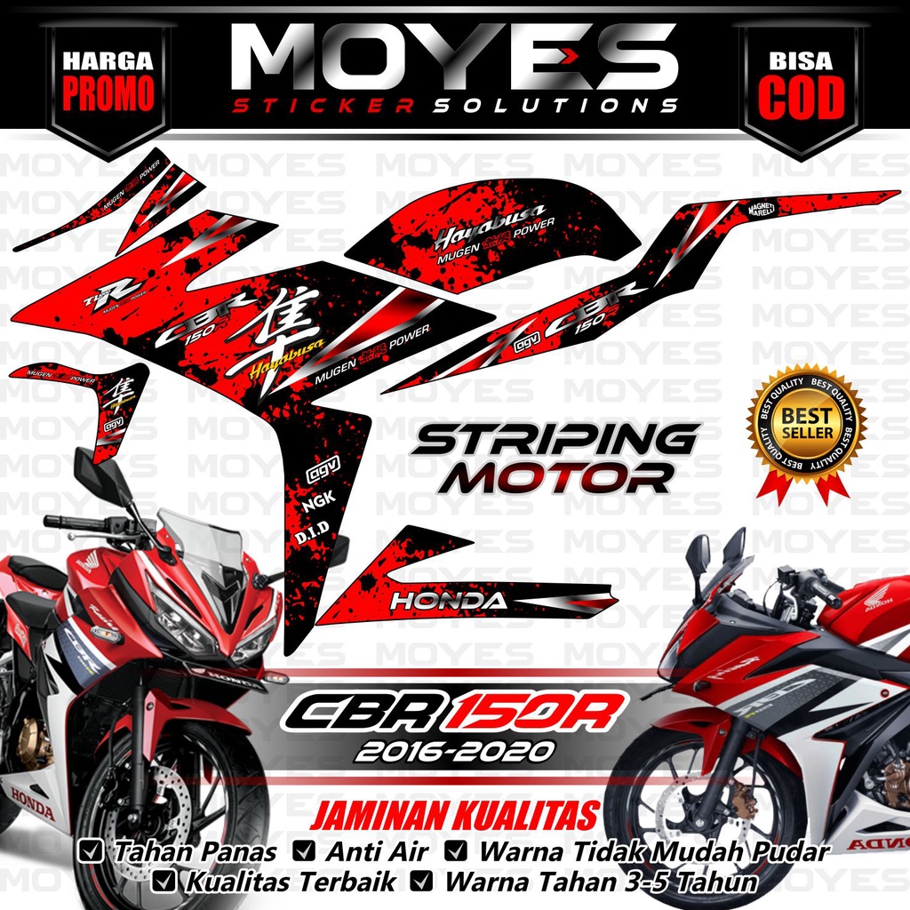 (⭐⭐⭐⭐⭐) Striping CBR150R Facelift / Stiker CBR 150R / Striping Variasi CBR 150R K45G & K45N