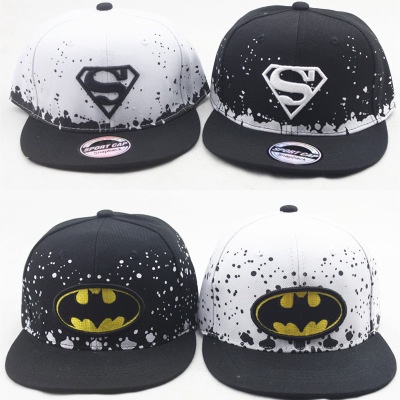 Topi baseball Motif Print Kartun Batman Superman Gaya hip hop Untuk Anak Laki-Laki Dan Perempuan