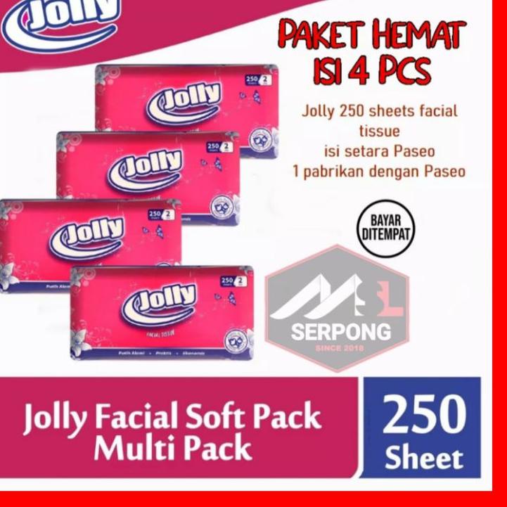 Termurah TISSU WAJAH JOLLY BY PASSEO 1 PACK ISI 4 PCS 250 SHEET / TISSU WAJAH / TISSU  JOLLY