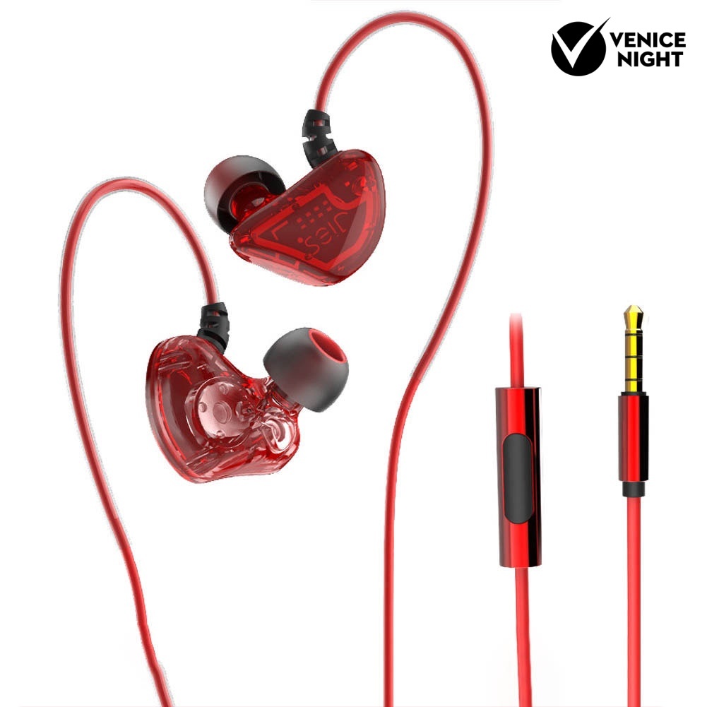 (VNEP) (Berkabel) X62 Graphene Driver Dinamis 3.5mm In-Ear Earphone HiFi Bass Sports Headset