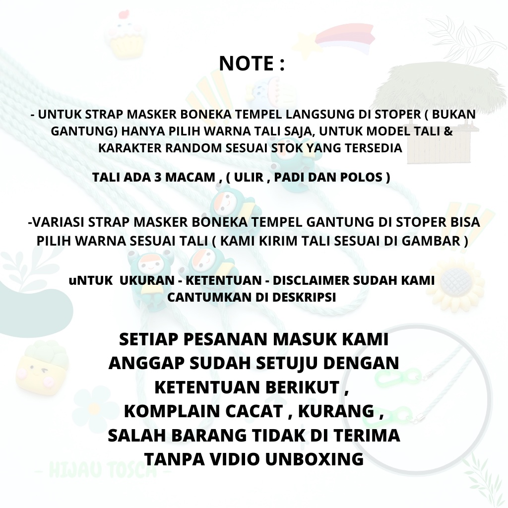 ( Camp 5 ) KALUNG CLAY STRAP MASKER MASKER ANAK DEWASA || Kalung Masker Hijab 2in1 Strap Tali Masker Elastis Stretchy Strap Mask Elastic Hijab || String Polos Premium Kekinian