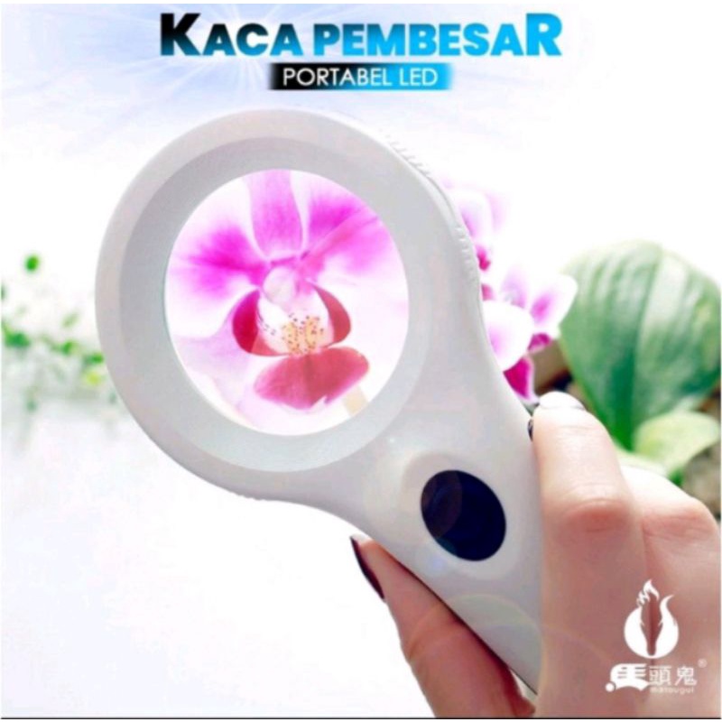 Kaca Pembesar Magnifiying Glass Loop LED Light