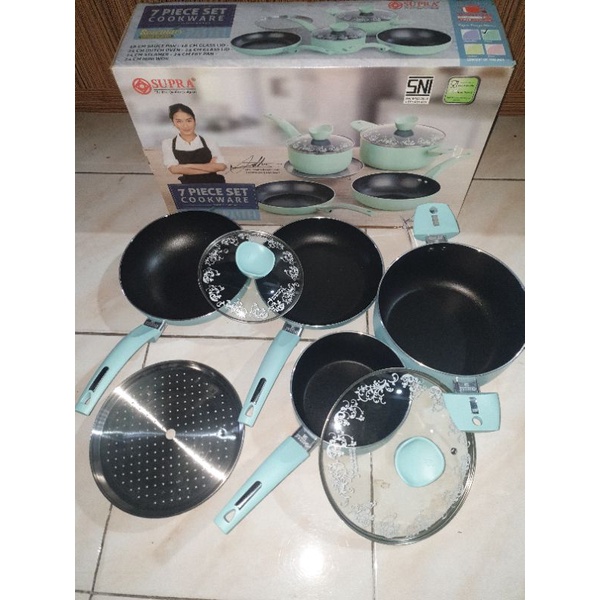 Pastel panci set supra rosemary 7pcs. Cookware set supra teflon.