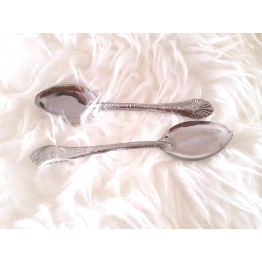Sendok Teh Stainless ( 1 lusin ) Motif Bunga Sendok Es Spoon Tea Ice Dapur Kitchen