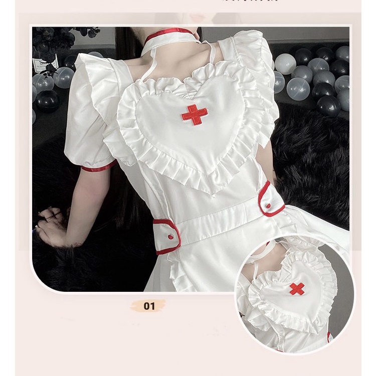 Seragam Cosplay Sexy Maid Cosplay Uniform Sexy Lingerie Set Seragam Cosplay Perawat A567