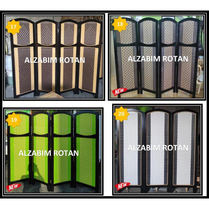Promo Free Ongkir Area Sby Sekat Ruangan Sketsel Partisi Rotan Sintesis+Kayu