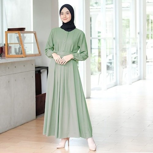 Baju Gamis Wanita Terbaru Gamis Calvin Jeans Polos Busui