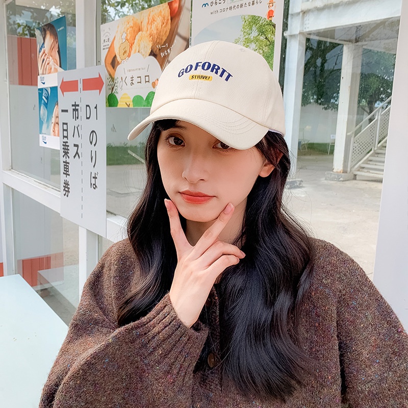 Topi Baseball Motif Bordir Tulisan Gaya vintage Korea Untuk Pria Dan Wanita