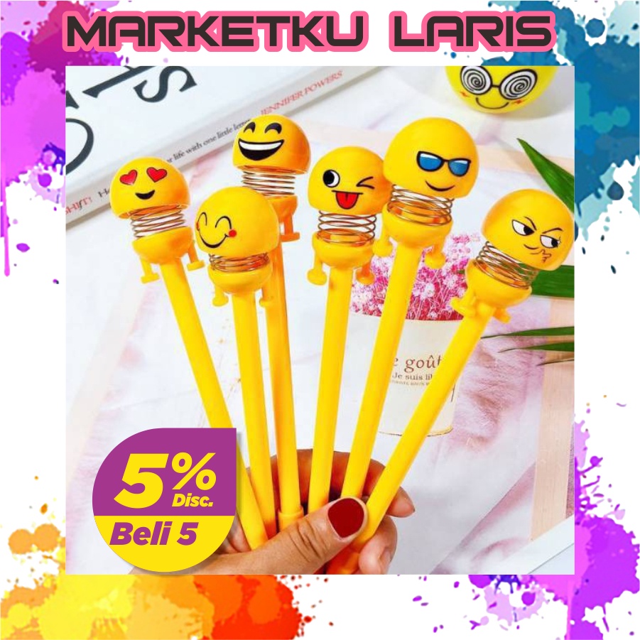 

MKL - PULPEN GEL MANTUL EMOJI DOLL Per Shake Head Emoji Spring Doll Emoticon R163
