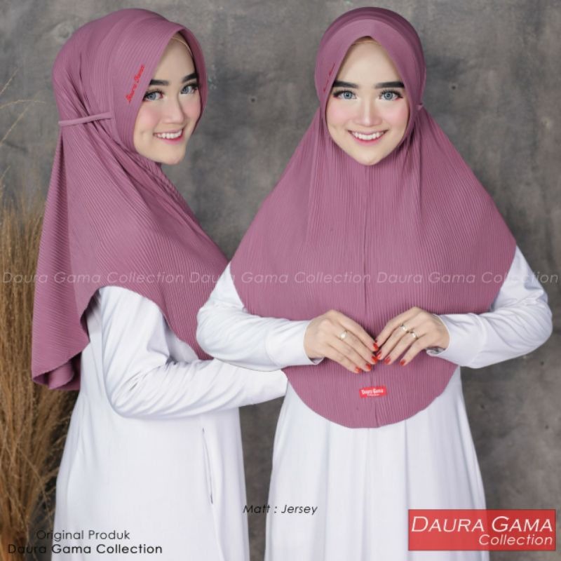 Daura Gama Hijab Instan Pad Tali Plisket Bahan Jersey