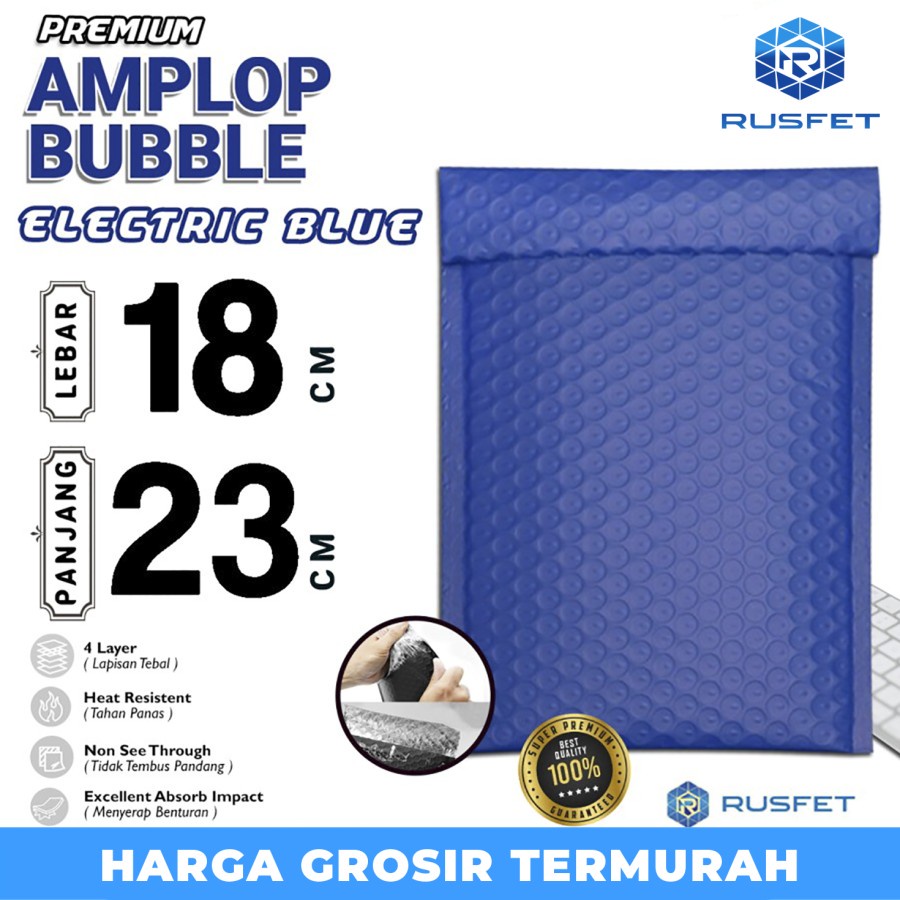 

AMPLOP BUBBLE MAILER ELECTRIC BLUE NON METALING RUSFET PREMIUM