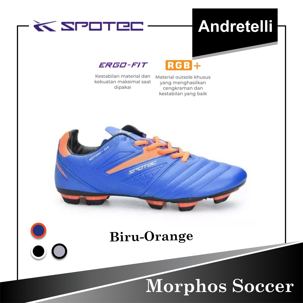 SPOTEC MORPHOS SOCCER Sepatu Sepak Bola BIRU / ORANGE