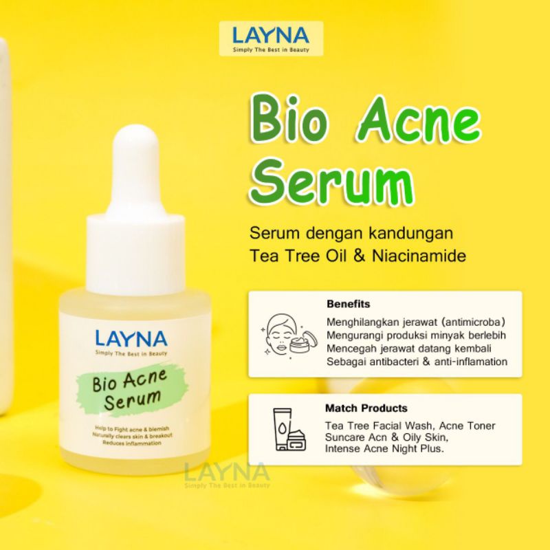 LAYNA BIO ACNE SERUM / SERUM JERAWAT /SERUM ACNE