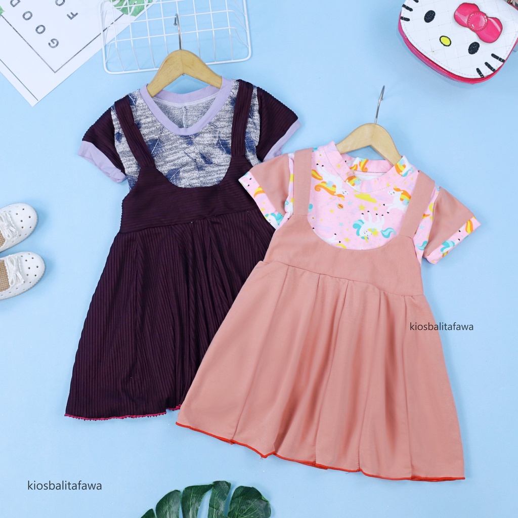 Dress Nagita size 1-2 Tahun / Baju Balita Lengan Pendek Dres Anak Perempuan Murah Adem Grosir