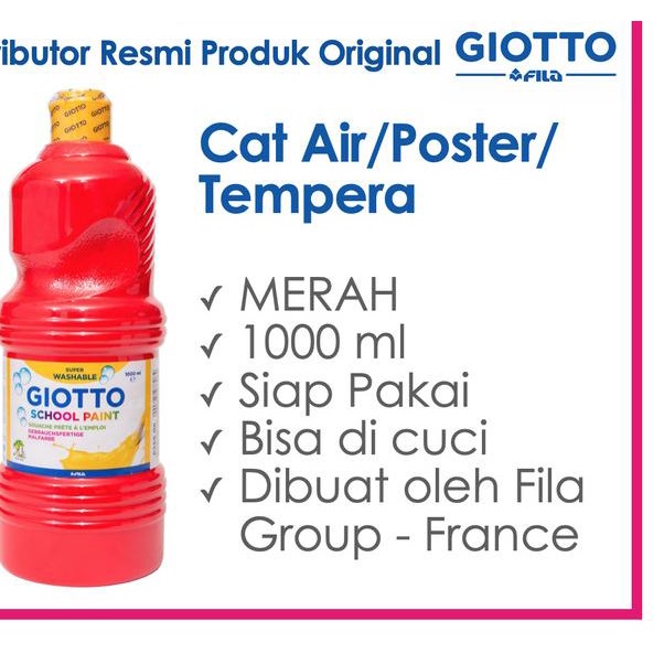

Giotto School Paint 1000 ml Red Merah