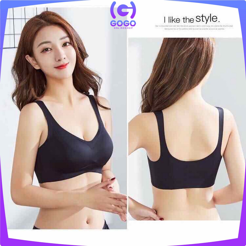 GOGO-P44 Bra Busa Tanpa Kawat Bahan Halus Pakaian Dalam Wanita Elastis Push Up Sport Bra BH Yoga Murah